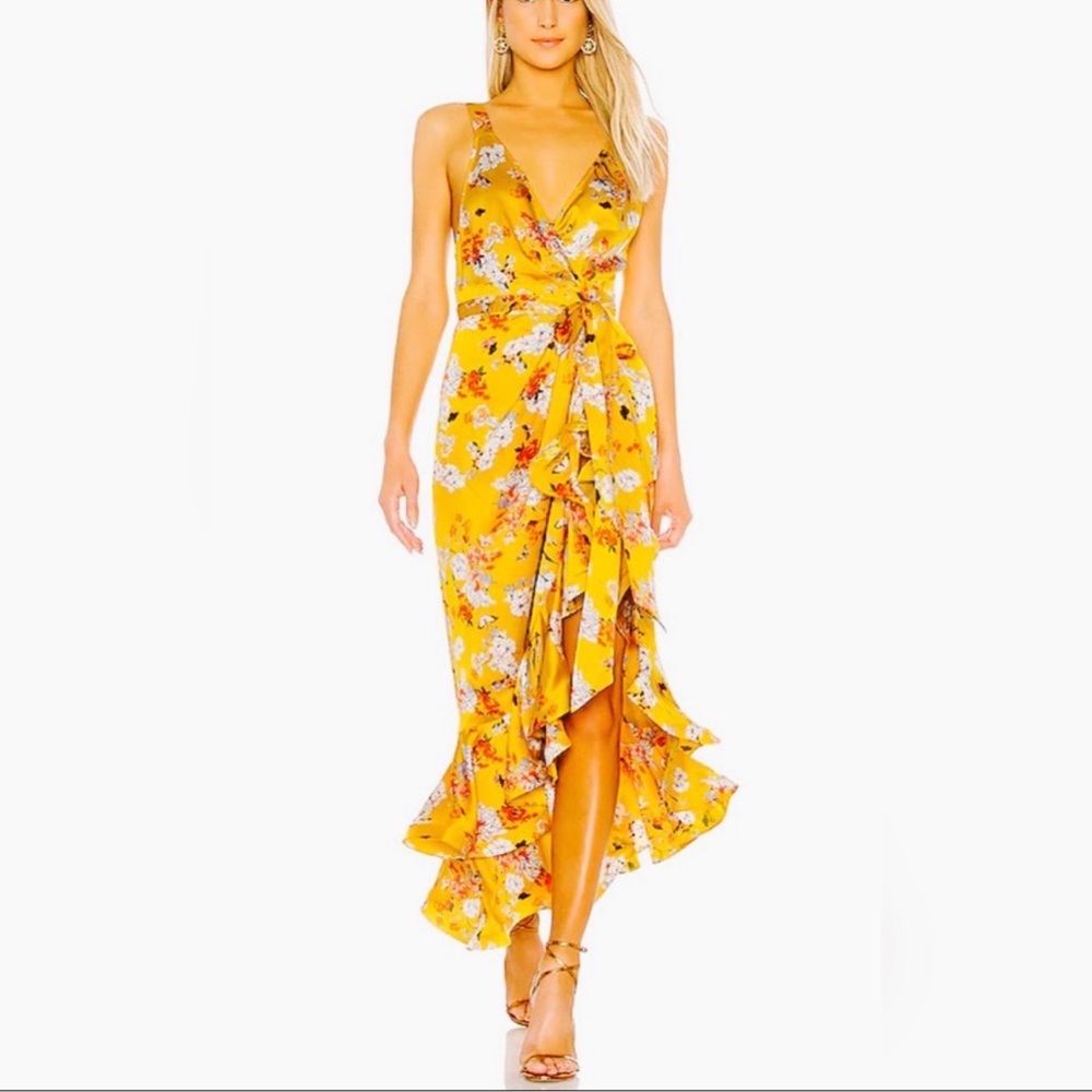 Bronx & Banco Narciss Midi Wrap Ruffle Dress